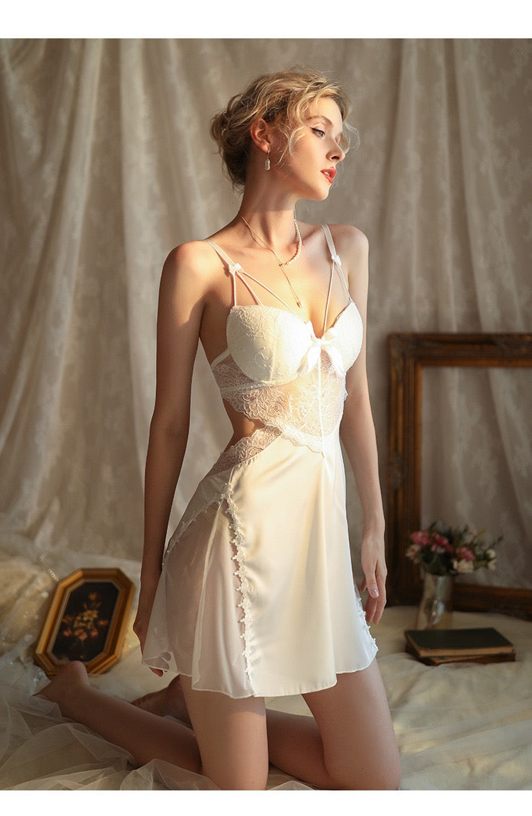 ⁠Sexy Lace Sheer Suspender Nightdress⁠