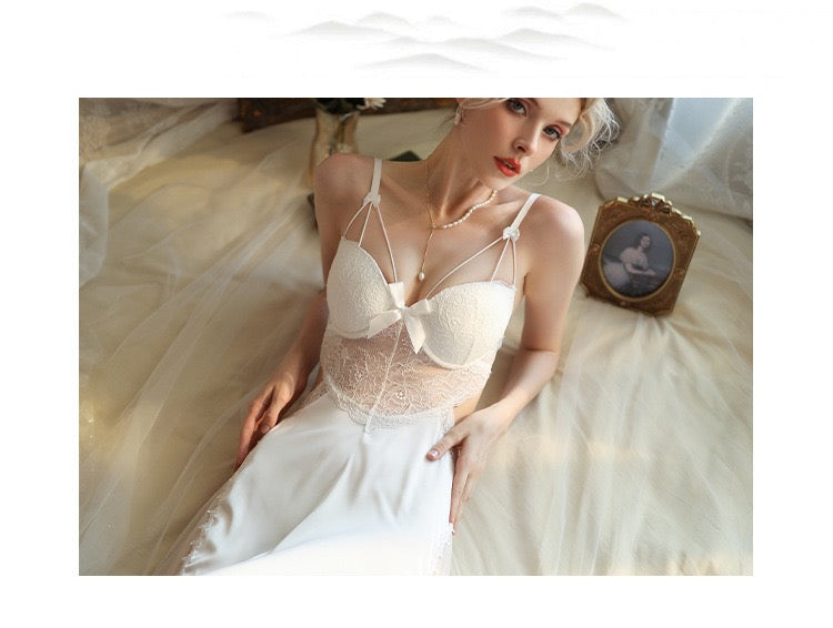 ⁠Sexy Lace Sheer Suspender Nightdress⁠