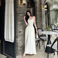 French Romantic Lace Knit Cami Maxi Dress - Mist & Cloud Edition